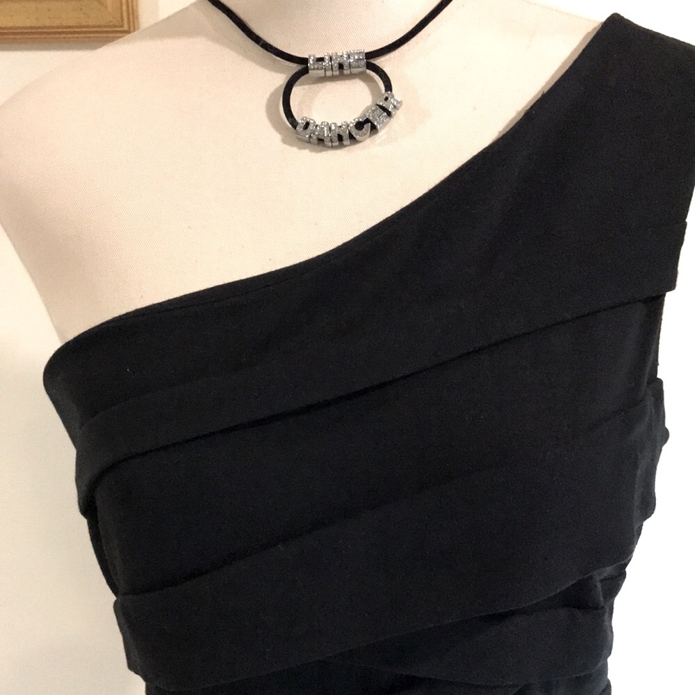 Cynthia Steffe Black One Shoulder Dress